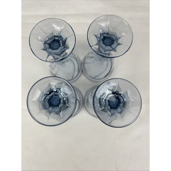 Noritake Sweet Swirl Wine Glasses Goblet Light Blue Vintage - Picture 5 of 6